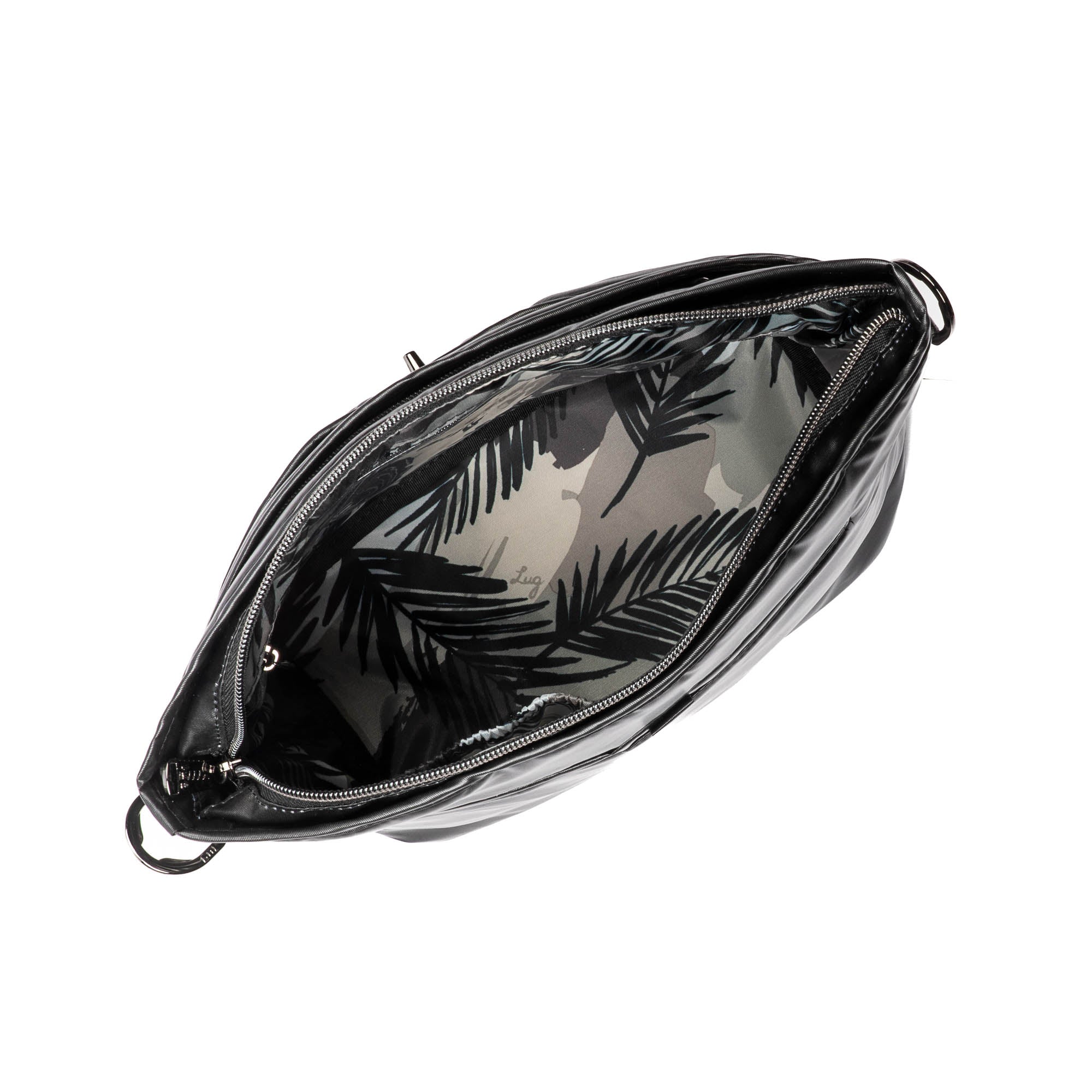 Adagio Shoulder Bag - METALLIC BLACK (ABSTRACT FERNS) - AdagioSE_MetallicBlack_05